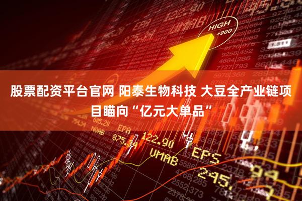 股票配资平台官网 阳泰生物科技 大豆全产业链项目瞄向“亿元大单品”