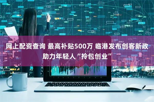 网上配资查询 最高补贴500万 临港发布创客新政助力年轻人“拎包创业”