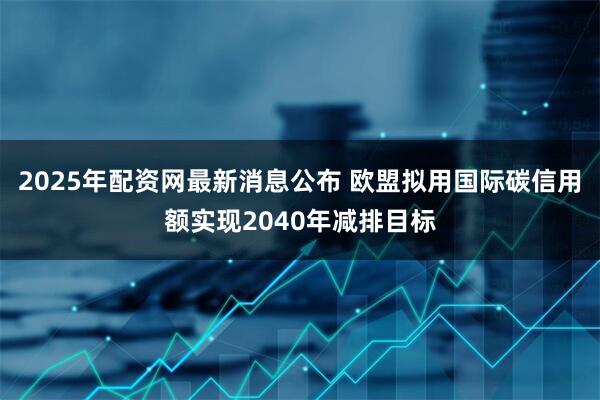2025年配资网最新消息公布 欧盟拟用国际碳信用额实现2040年减排目标