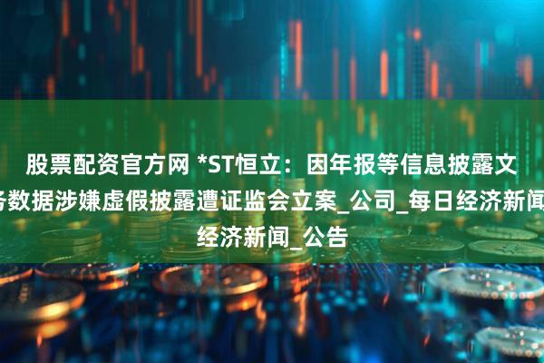 股票配资官方网 *ST恒立：因年报等信息披露文件财务数据涉嫌虚假披露遭证监会立案_公司_每日经济新闻_公告