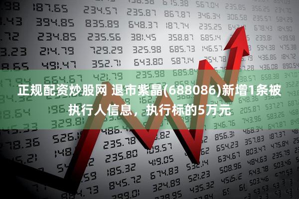 正规配资炒股网 退市紫晶(688086)新增1条被执行人信息，执行标的5万元